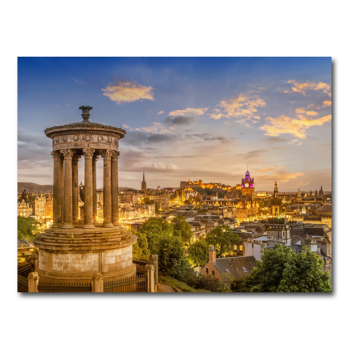 AUTO-MOCKUP WHITE | Magical sunset over Edinburgh | 1 Piece | Gallery Wrap Canvas | group=4x3