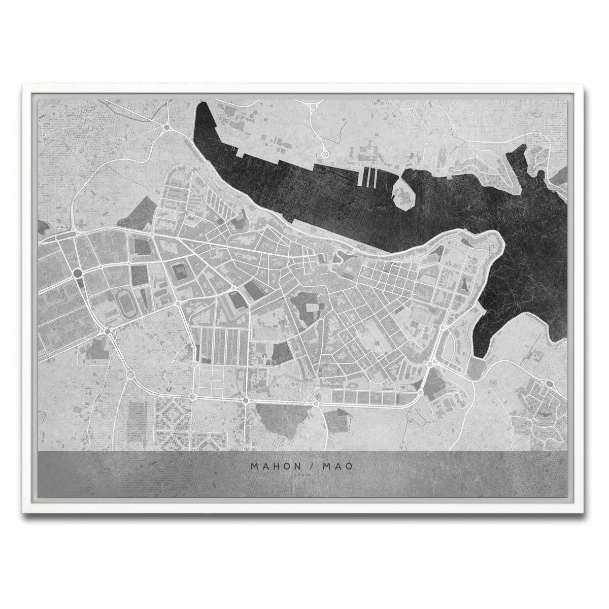 AUTO-MOCKUP WHITE | Mahon Map 2 | 1 Piece | White Framed Canvas | group=4x3