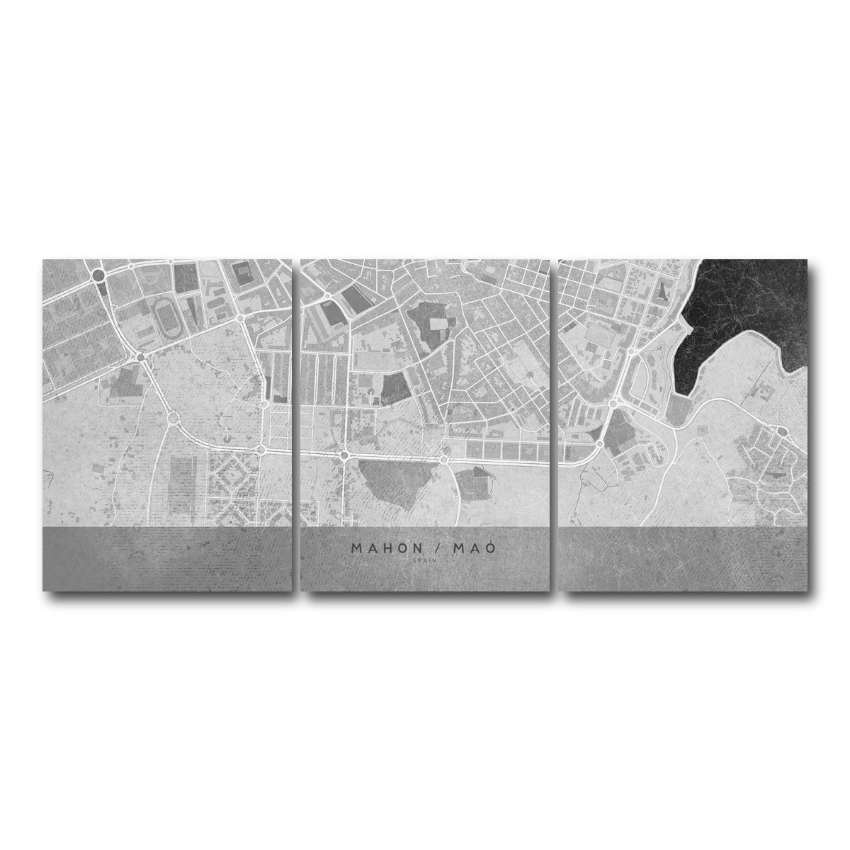 AUTO-MOCKUP WHITE | Mahon Map 2 | 3 Piece | Gallery Wrap Canvas | group=18x24