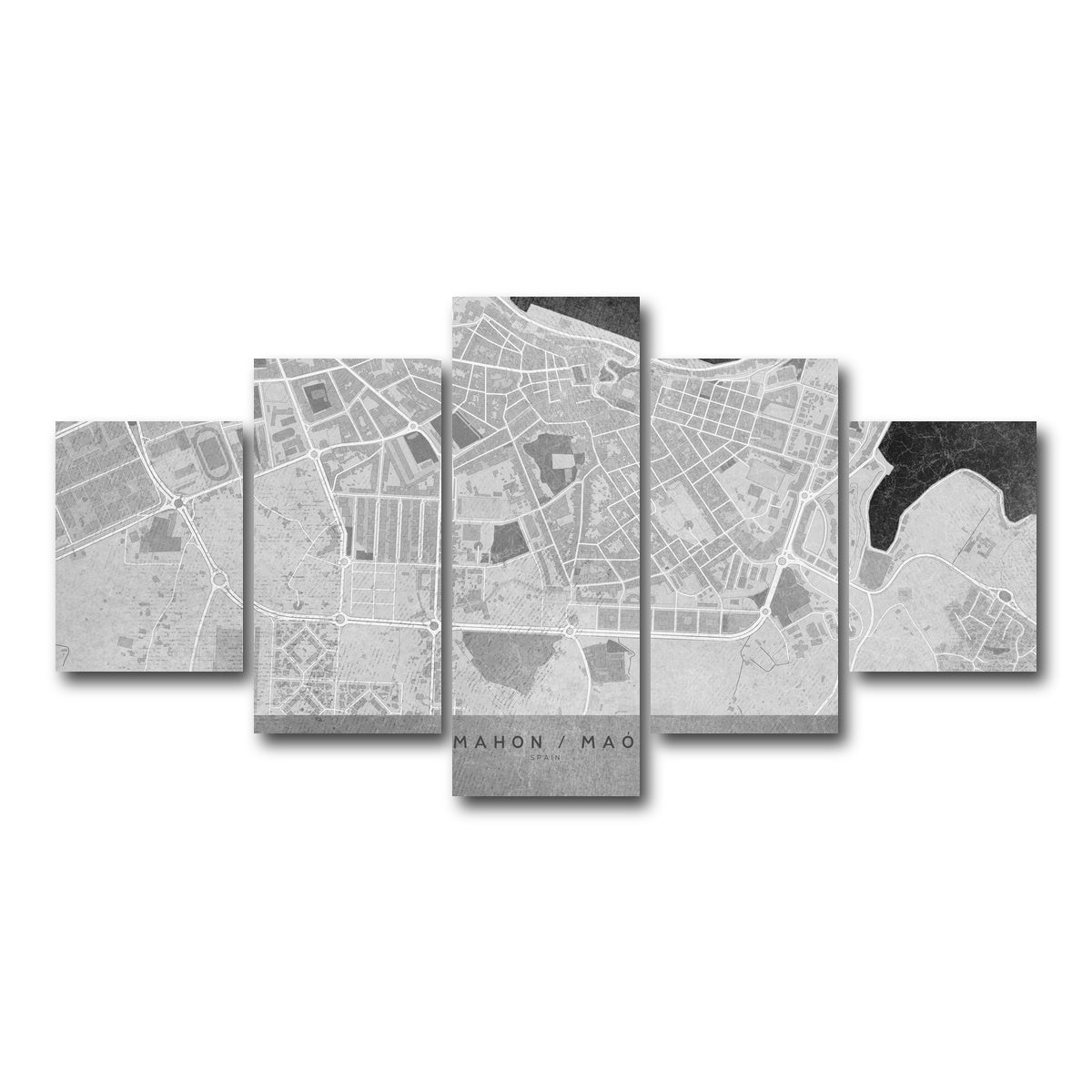 AUTO-MOCKUP WHITE | Mahon Map 2 | 5 Piece | Gallery Wrap Canvas | group=5_short