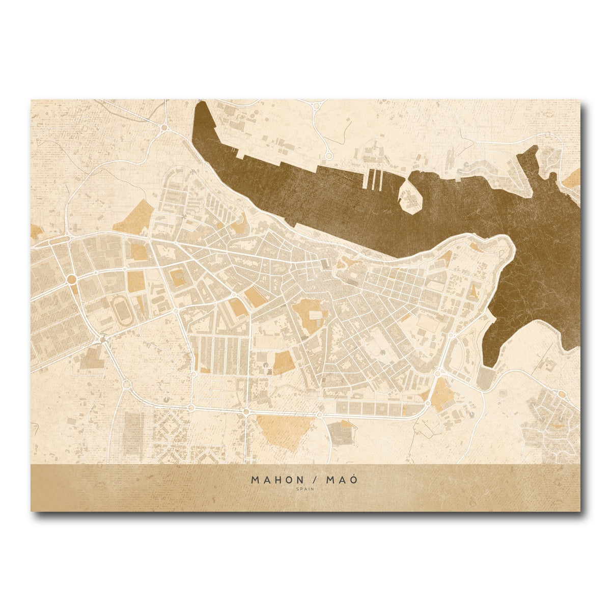 AUTO-MOCKUP WHITE | Mahon Map | 1 Piece | Gallery Wrap Canvas | group=4x3