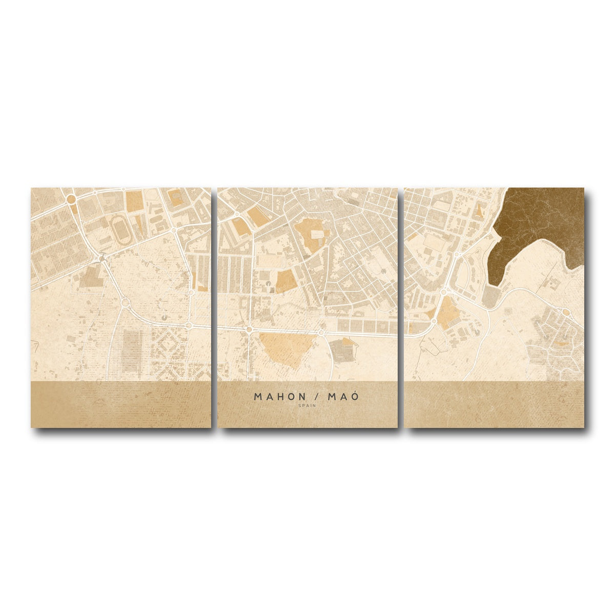 AUTO-MOCKUP WHITE | Mahon Map | 3 Piece | Gallery Wrap Canvas | group=18x24