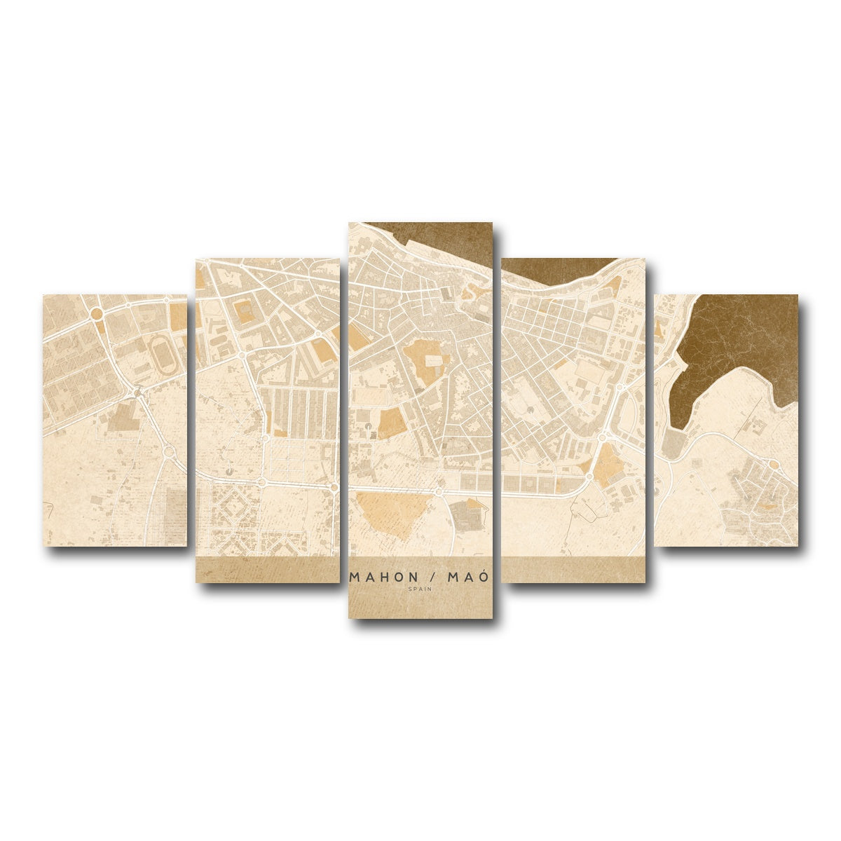 AUTO-MOCKUP WHITE | Mahon Map | 5 Piece | Gallery Wrap Canvas | group=5_normal