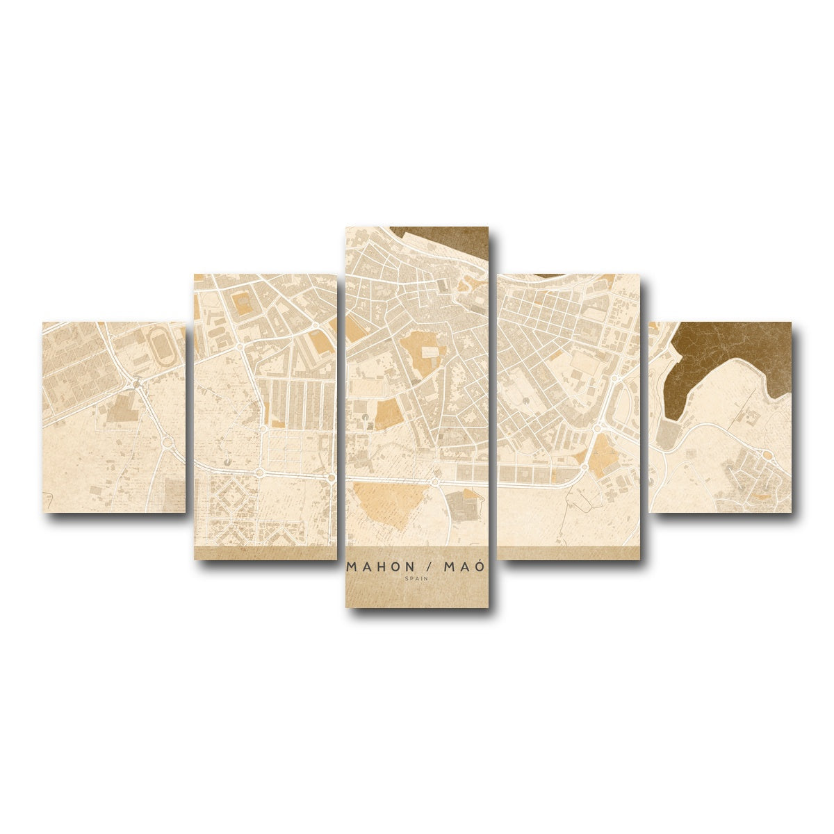 AUTO-MOCKUP WHITE | Mahon Map | 5 Piece | Gallery Wrap Canvas | group=5_short
