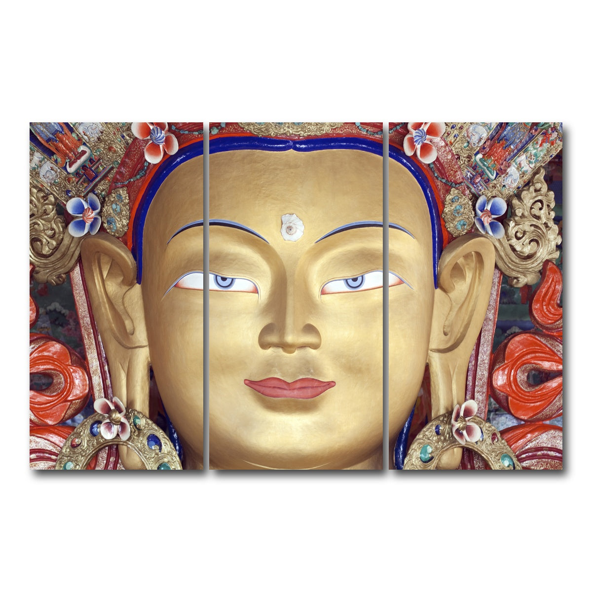 AUTO-MOCKUP WHITE | Maitreya Buddha statue | 3 Piece | Gallery Wrap Canvas | group=12x24