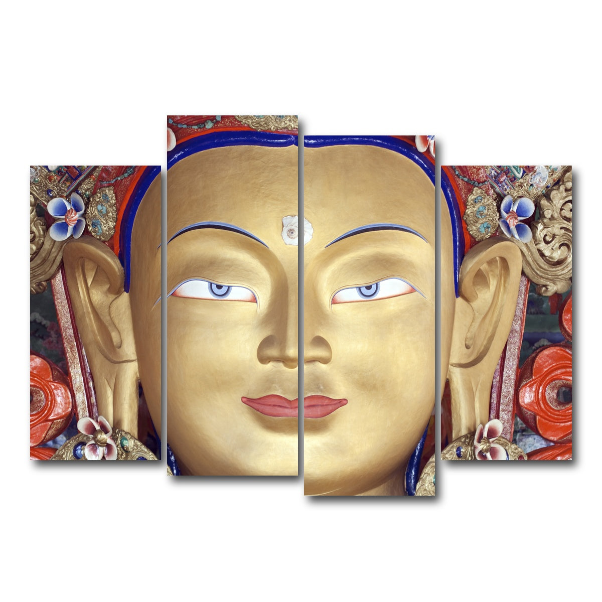 AUTO-MOCKUP WHITE | Maitreya Buddha statue | 4 Piece | Gallery Wrap Canvas | group=4_normal