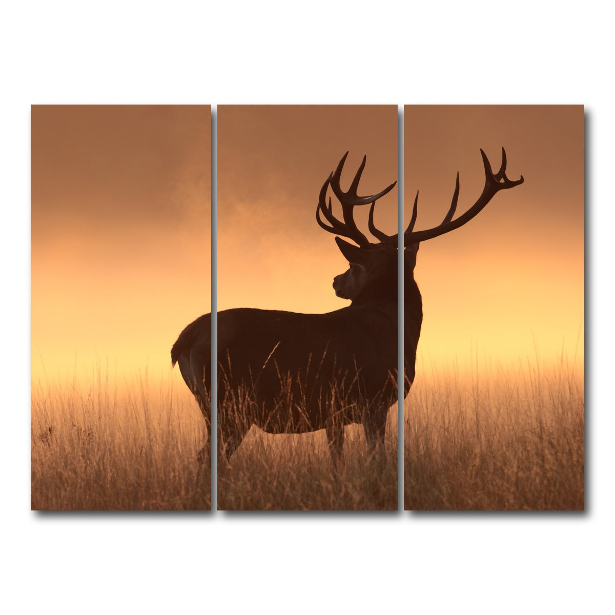 AUTO-MOCKUP WHITE | Majestic Deer | 3 Piece | Gallery Wrap Canvas | group=8x18