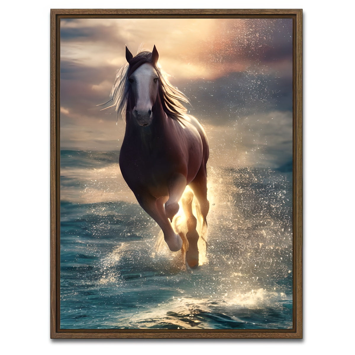 AUTO-MOCKUP WHITE | Majestic Horse | 1 Piece | Walnut Framed Canvas | group=3x4