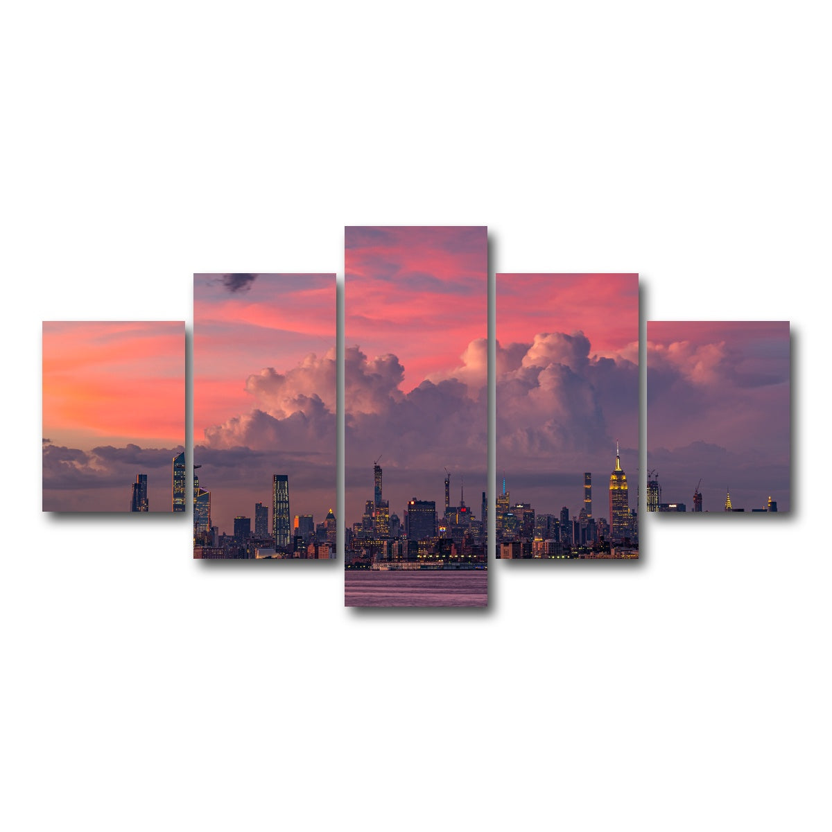 AUTO-MOCKUP WHITE | Majestic New York | 5 Piece | Gallery Wrap Canvas | group=5_short