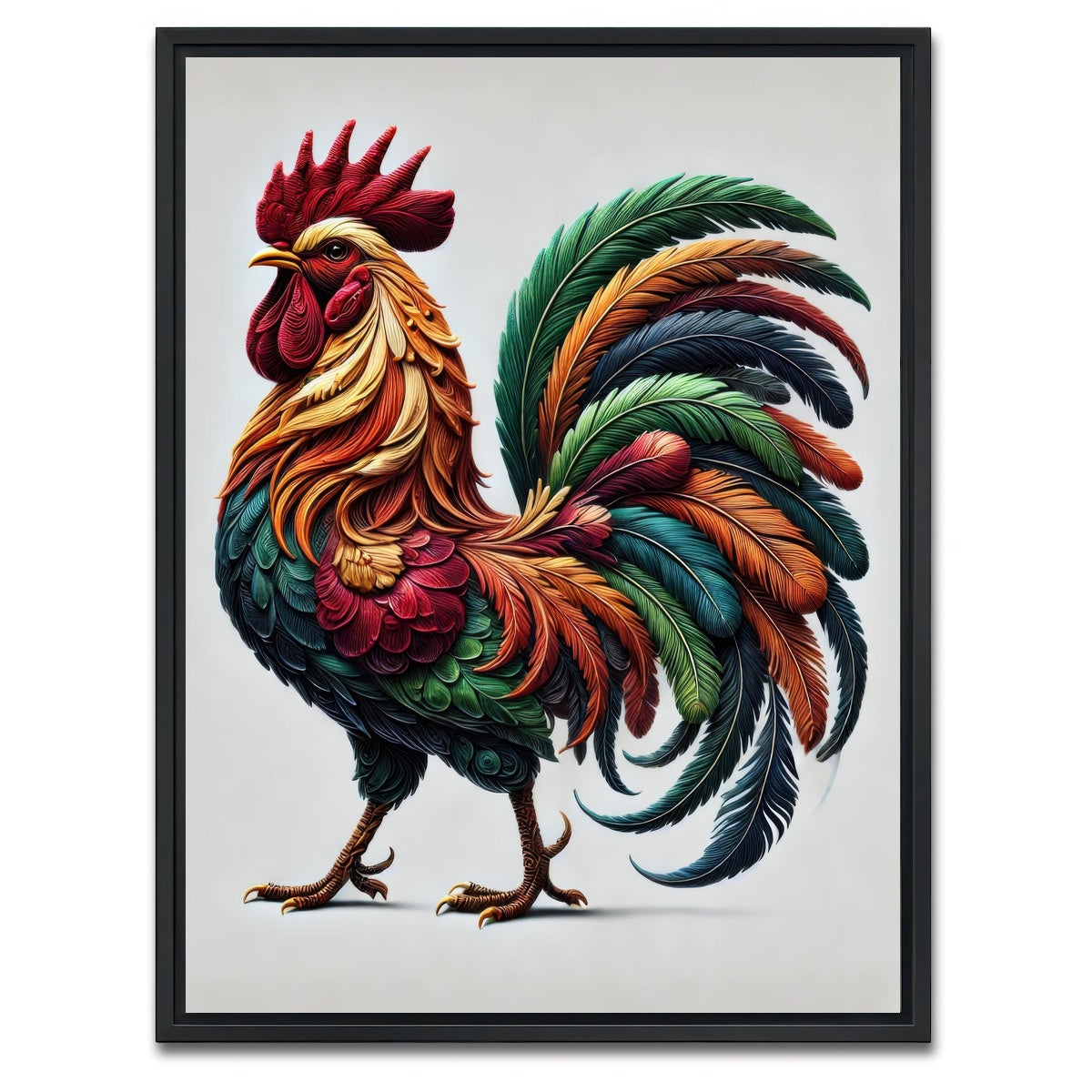 AUTO-MOCKUP WHITE | Majestic Rooster | 1 Piece | Black Framed Canvas | group=3x4