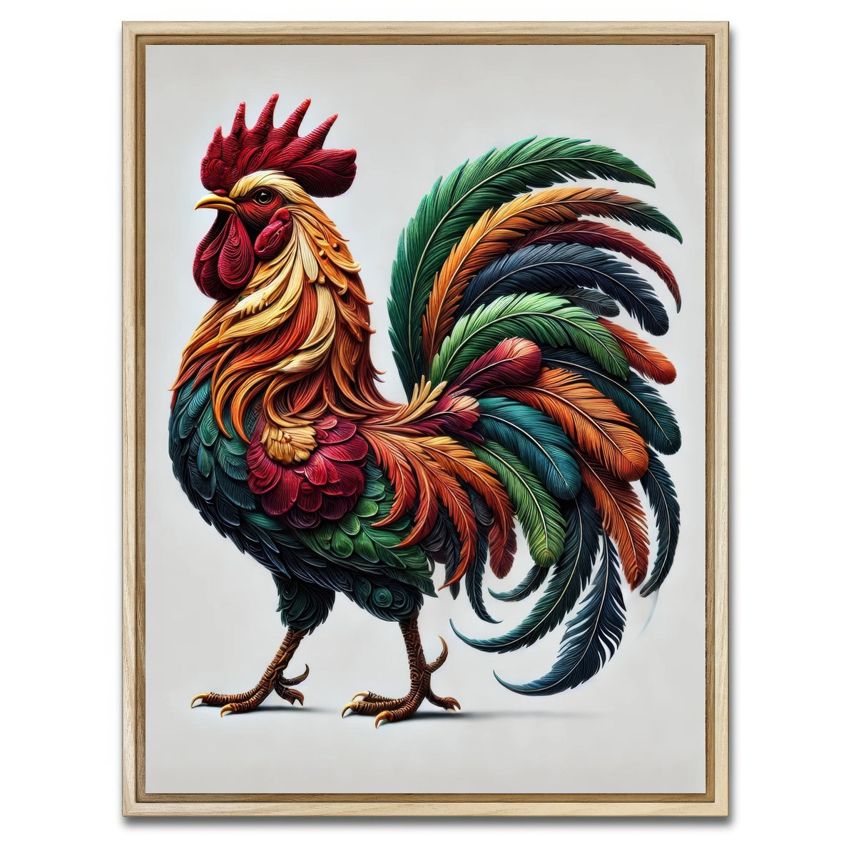 AUTO-MOCKUP WHITE | Majestic Rooster | 1 Piece | Natural Framed Canvas | group=3x4