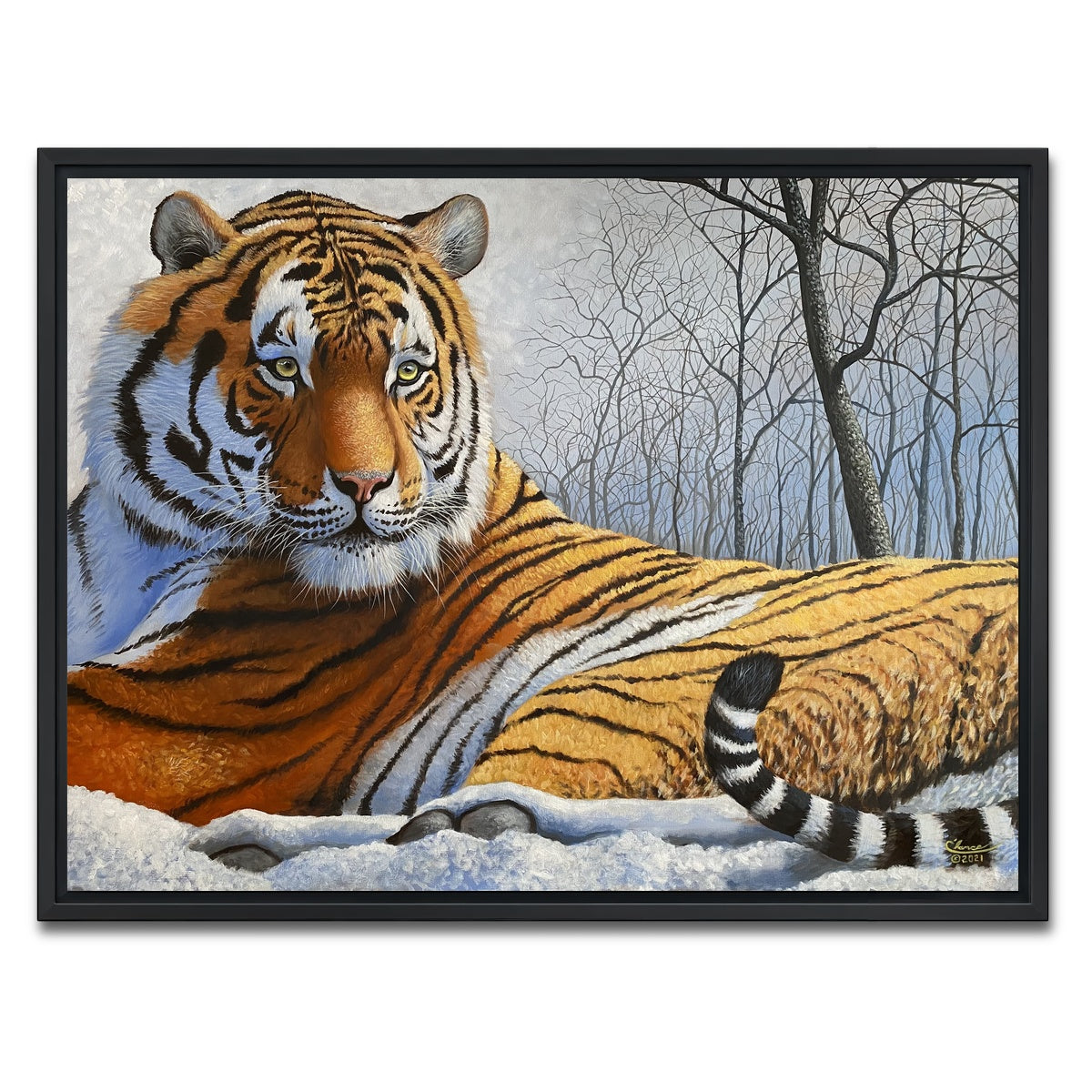 AUTO-MOCKUP WHITE | Majestic Tiger | 1 Piece | Black Framed Canvas | group=4x3