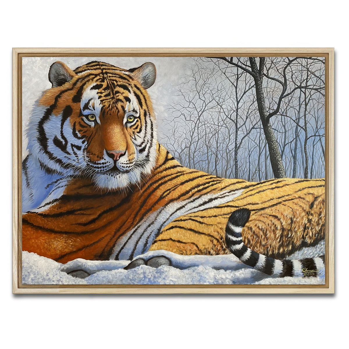 AUTO-MOCKUP WHITE | Majestic Tiger | 1 Piece | Natural Framed Canvas | group=4x3