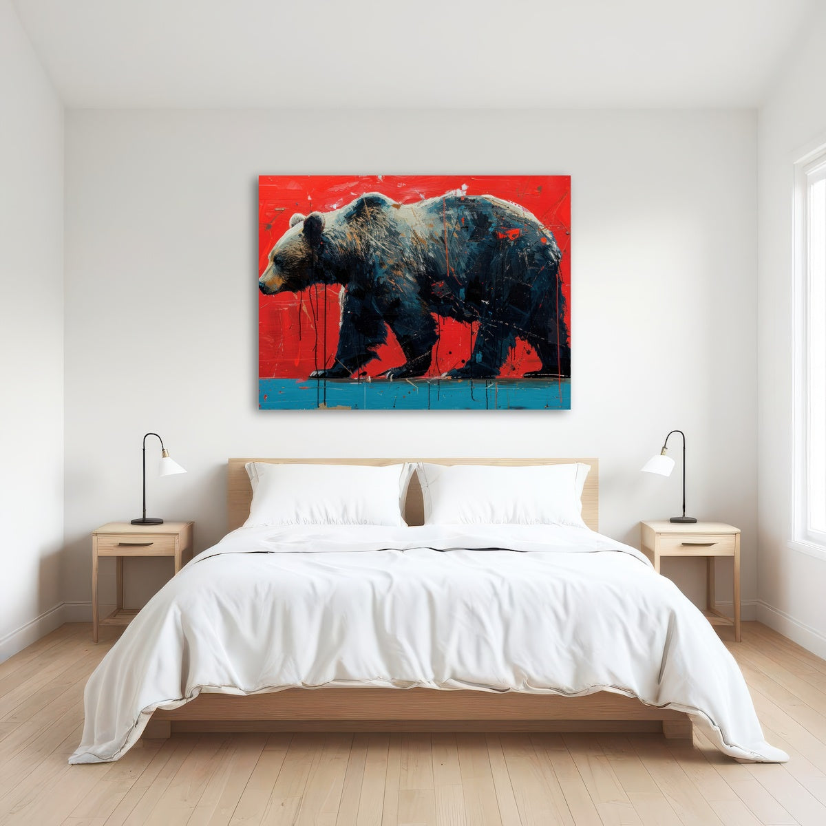 AUTO-MOCKUP ROOM | Majestic grizzly bear painting