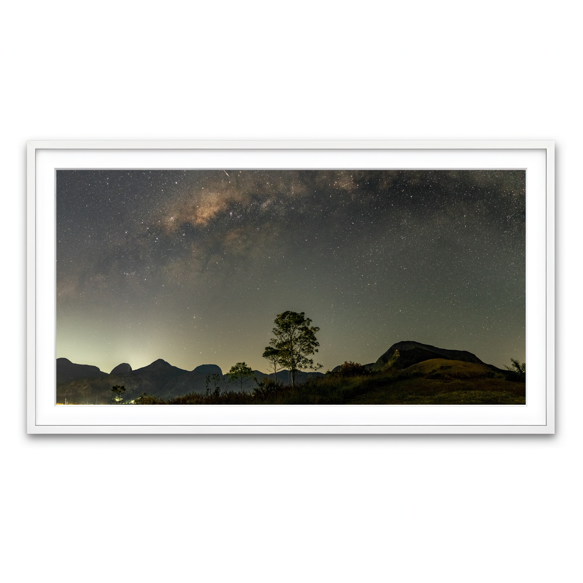 Framed Print 2x1 White