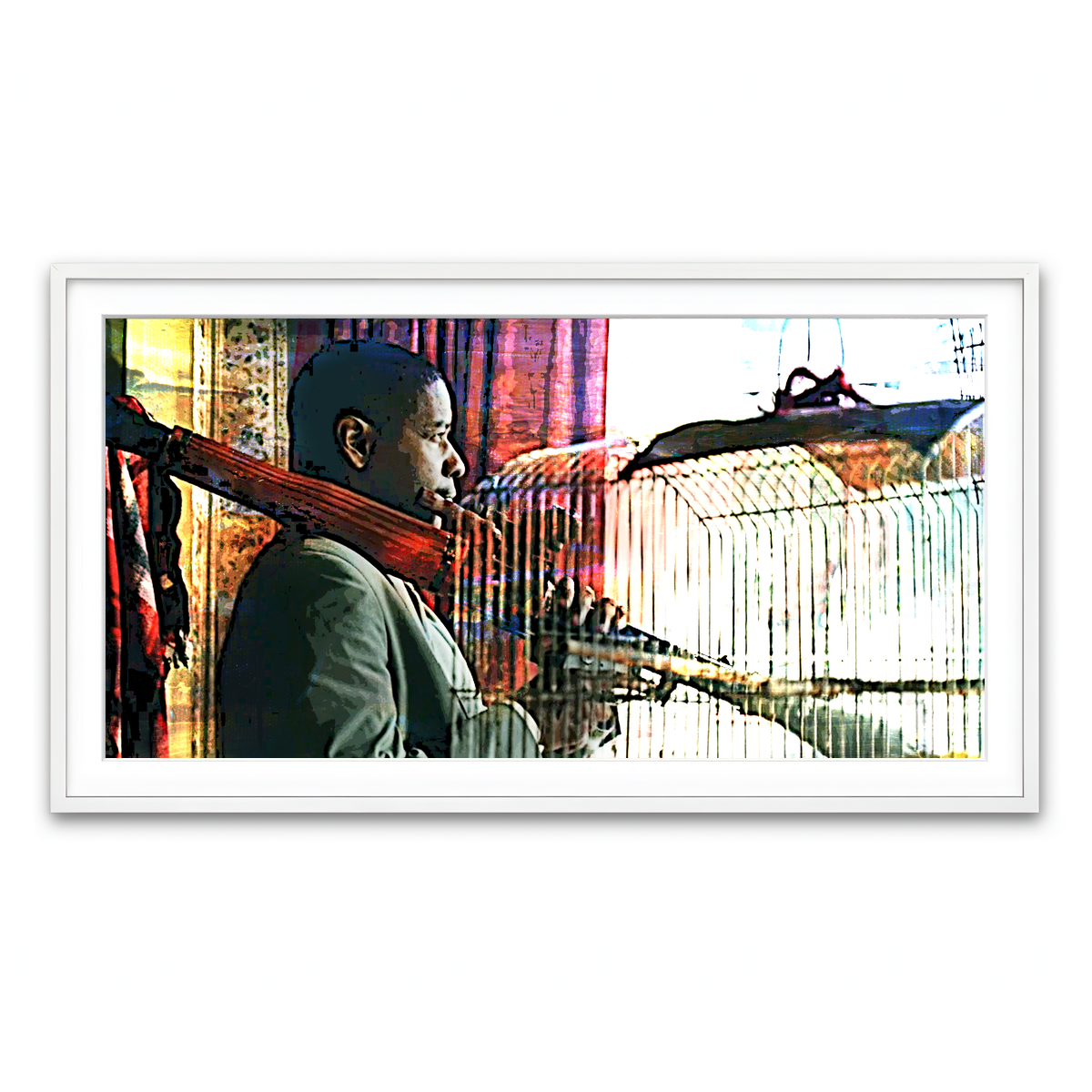 Framed Print 2x1 White