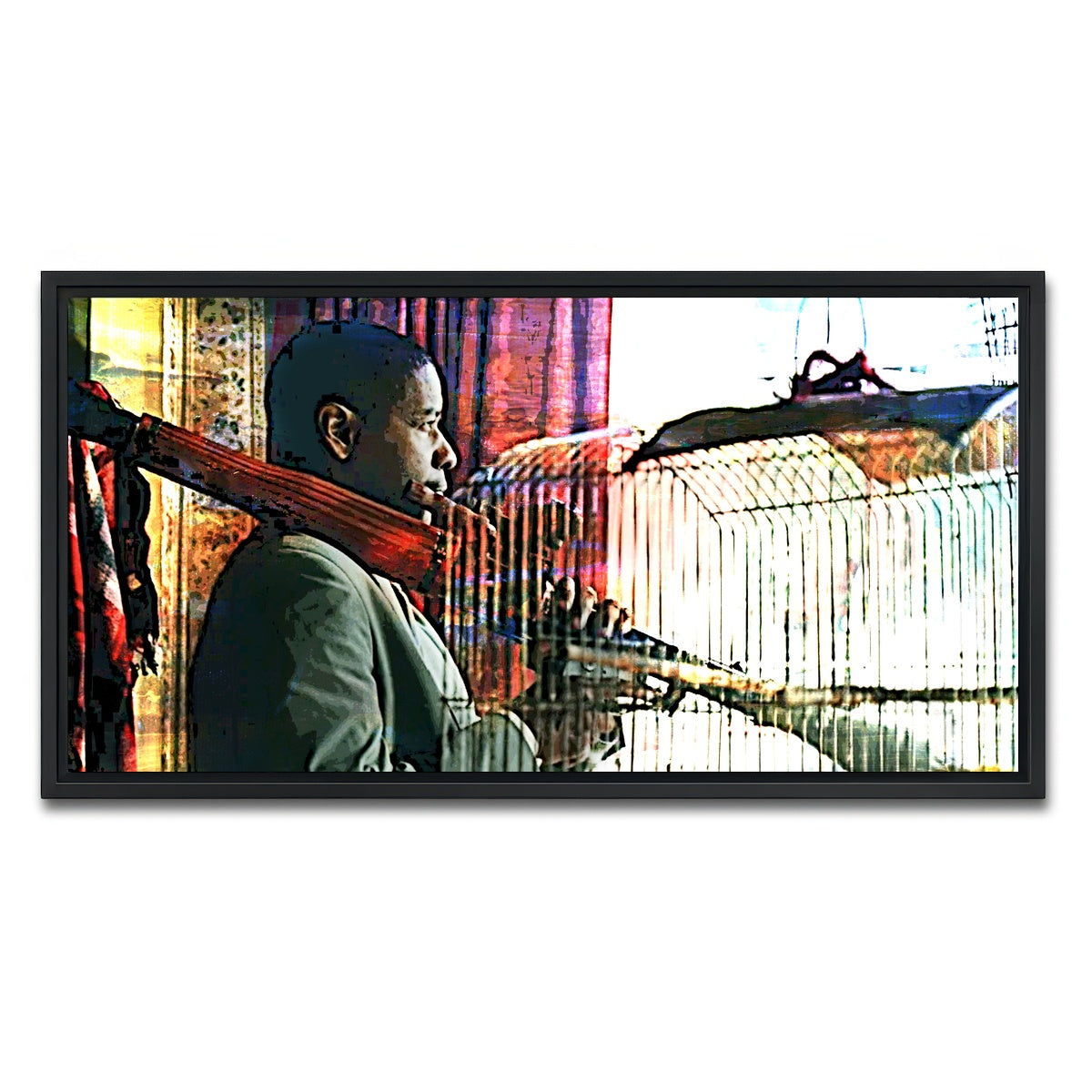 AUTO-MOCKUP WHITE | Man on Fire | 1 Piece | Black Framed Canvas | group=2x1