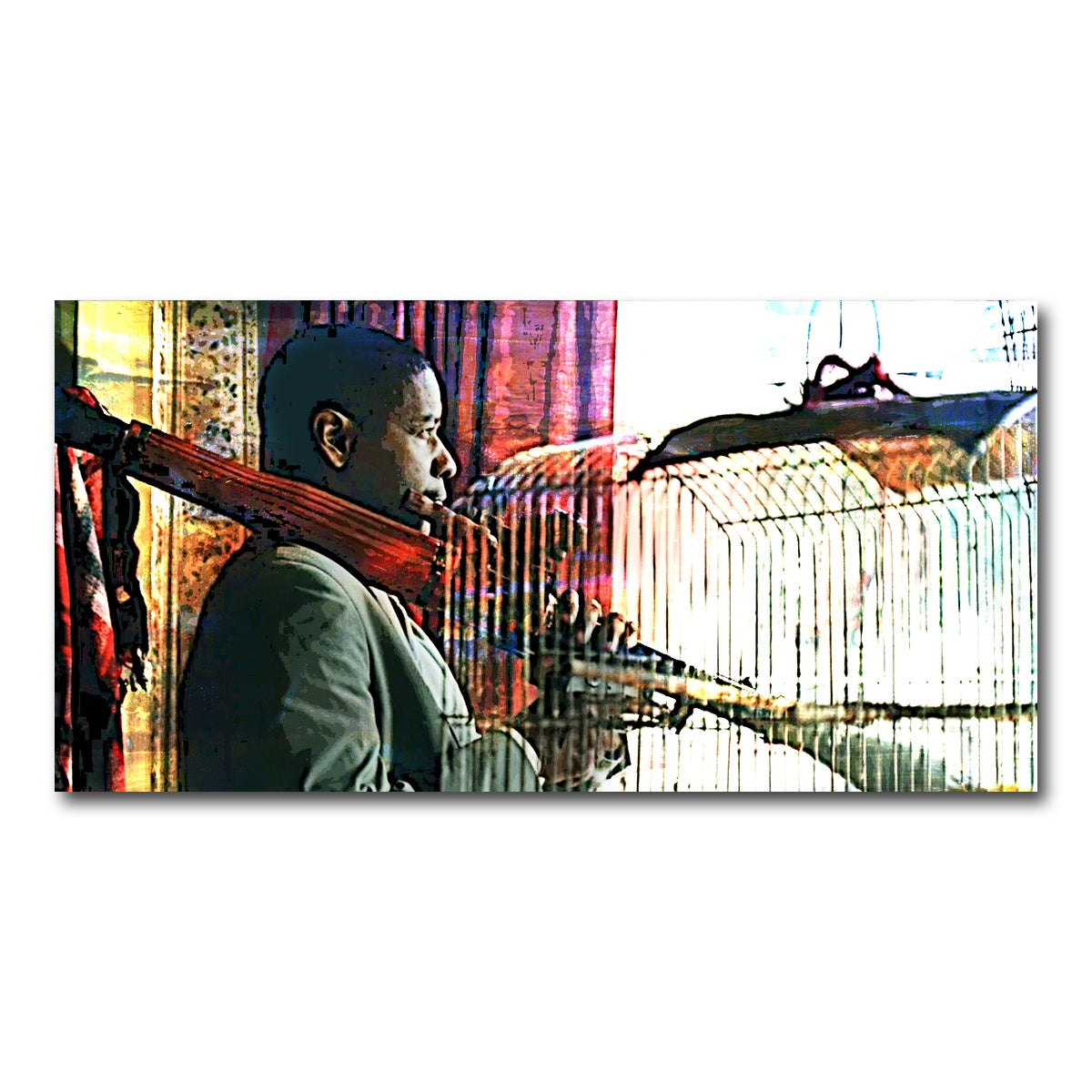 AUTO-MOCKUP WHITE | Man on Fire | 1 Piece | Gallery Wrap Canvas | group=2x1