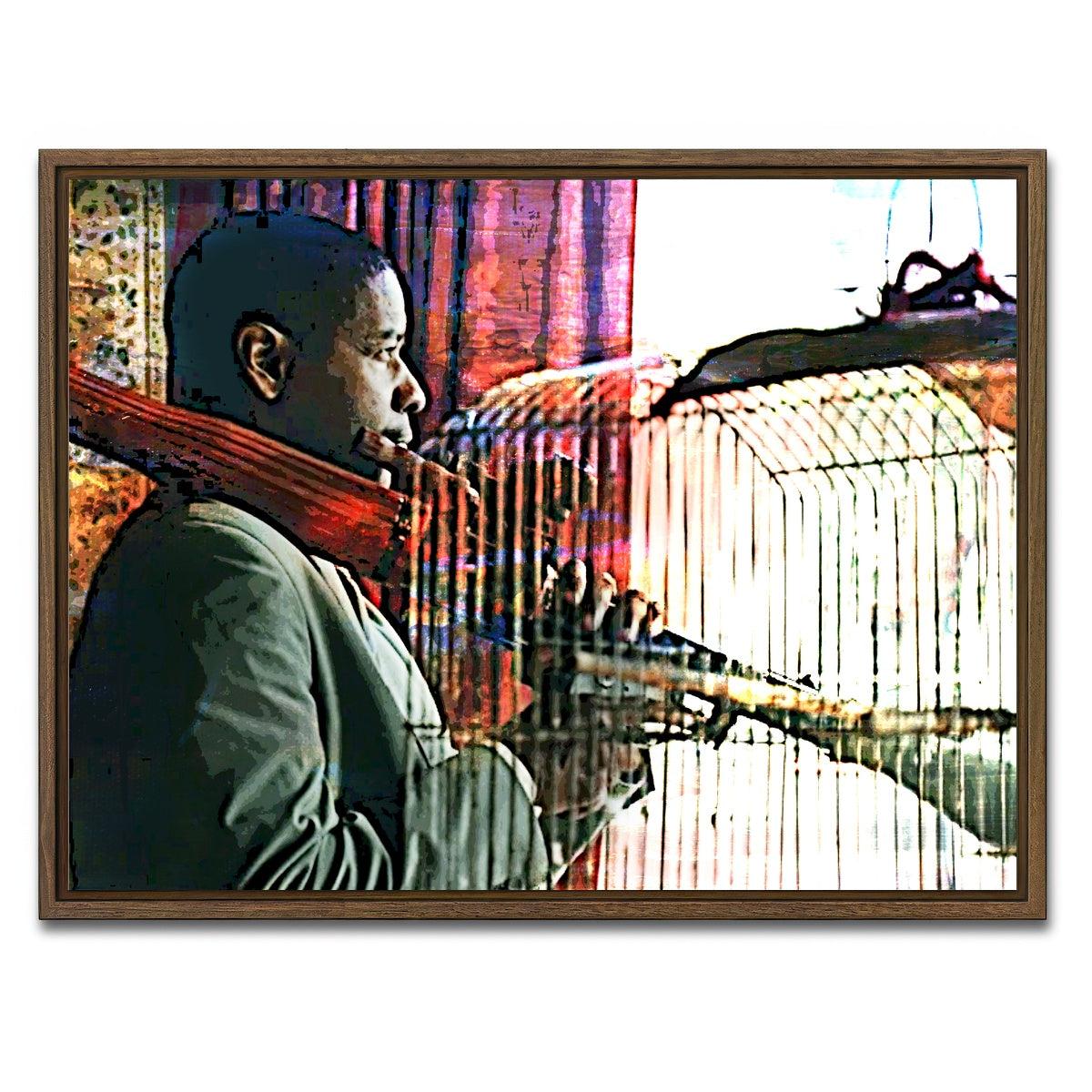 AUTO-MOCKUP WHITE | Man on Fire | 1 Piece | Walnut Framed Canvas | group=4x3