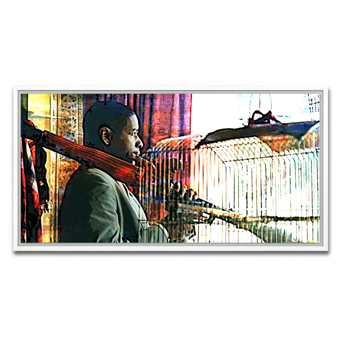 AUTO-MOCKUP WHITE | Man on Fire | 1 Piece | White Framed Canvas | group=2x1