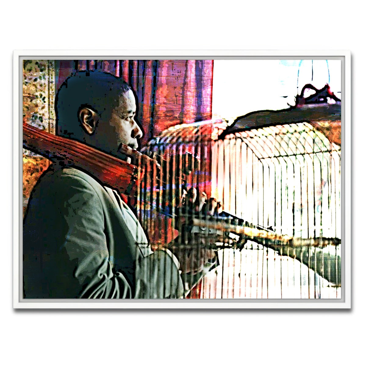 AUTO-MOCKUP WHITE | Man on Fire | 1 Piece | White Framed Canvas | group=4x3