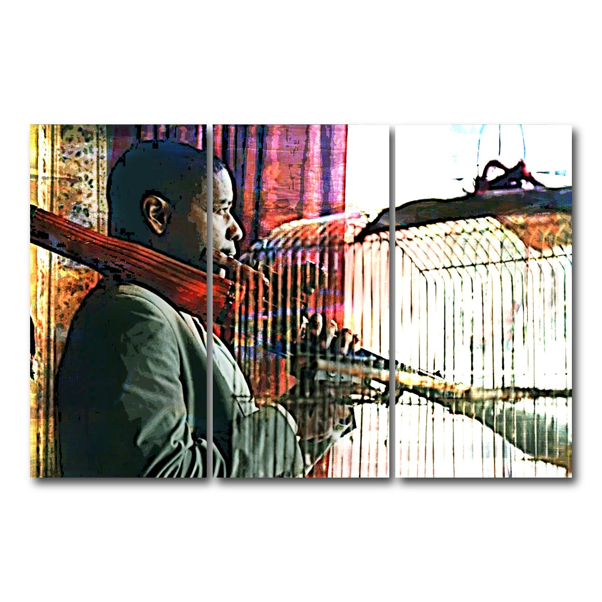 AUTO-MOCKUP WHITE | Man on Fire | 3 Piece | Gallery Wrap Canvas | group=12x24