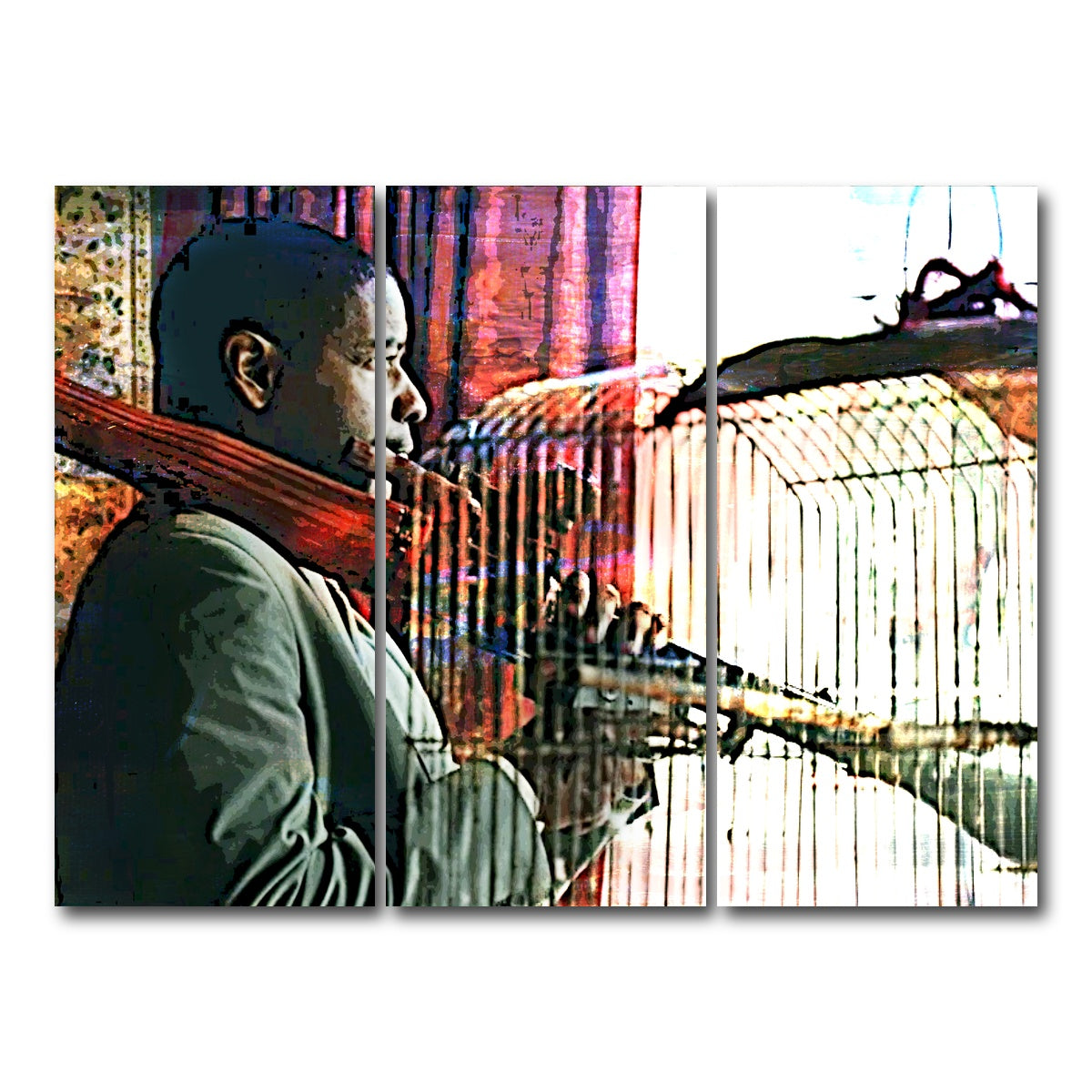 AUTO-MOCKUP WHITE | Man on Fire | 3 Piece | Gallery Wrap Canvas | group=8x18