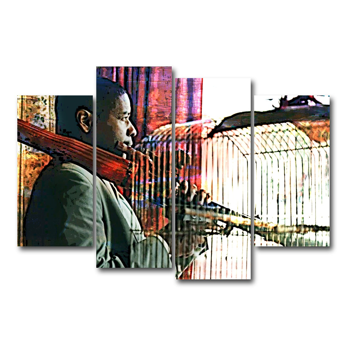 AUTO-MOCKUP WHITE | Man on Fire | 4 Piece | Gallery Wrap Canvas | group=4_short