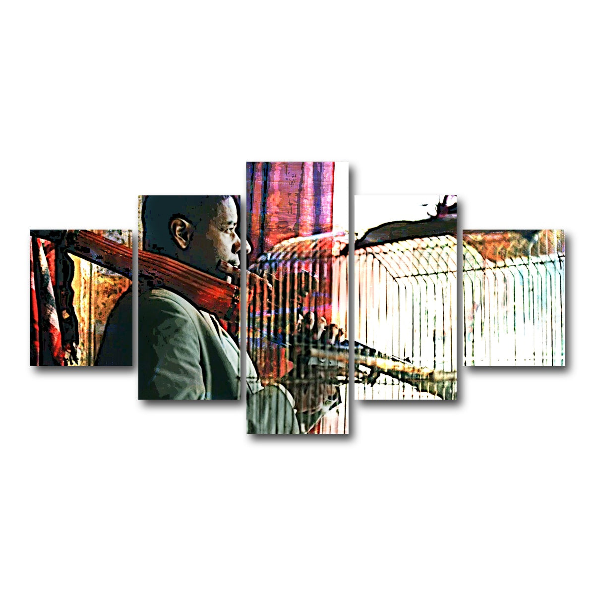 AUTO-MOCKUP WHITE | Man on Fire | 5 Piece | Gallery Wrap Canvas | group=5_short