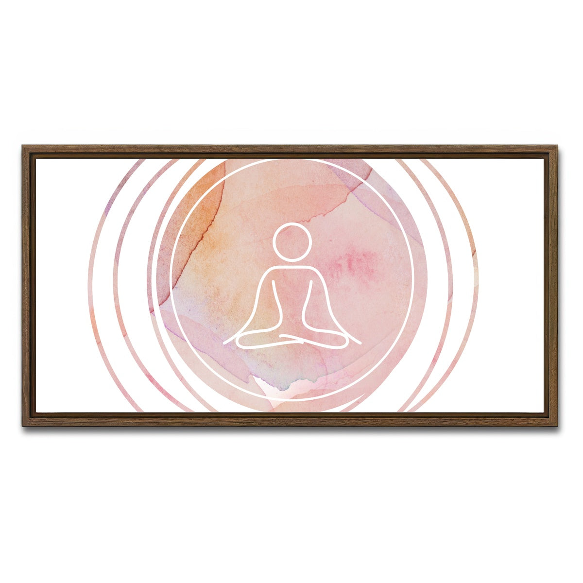 AUTO-MOCKUP WHITE | Mandala meditation | 1 Piece | Walnut Framed Canvas | group=2x1