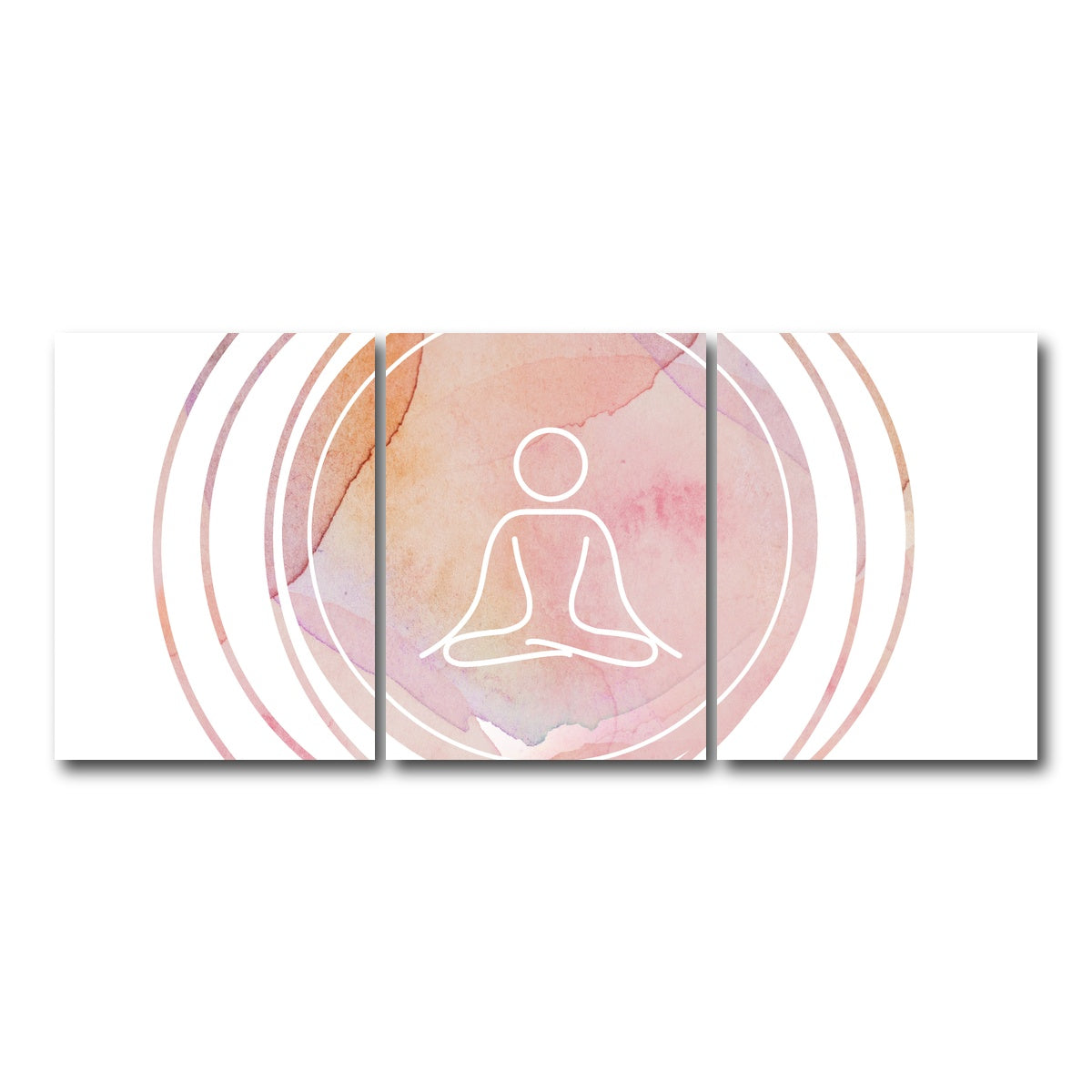 AUTO-MOCKUP WHITE | Mandala meditation | 3 Piece | Gallery Wrap Canvas | group=18x24