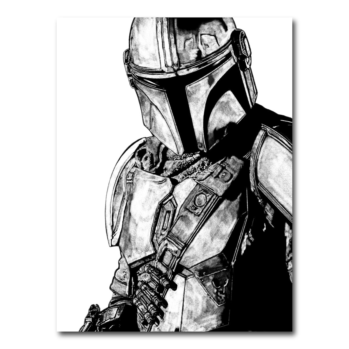 AUTO-MOCKUP WHITE | Mando Grayscale | 1 Piece | Gallery Wrap Canvas | group=3x4