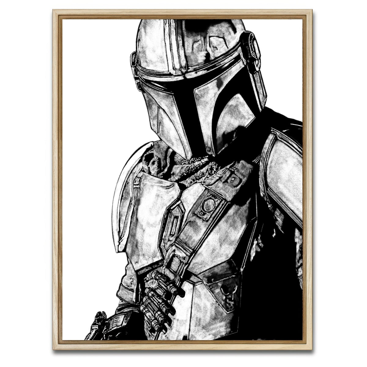 AUTO-MOCKUP WHITE | Mando Grayscale | 1 Piece | Natural Framed Canvas | group=3x4