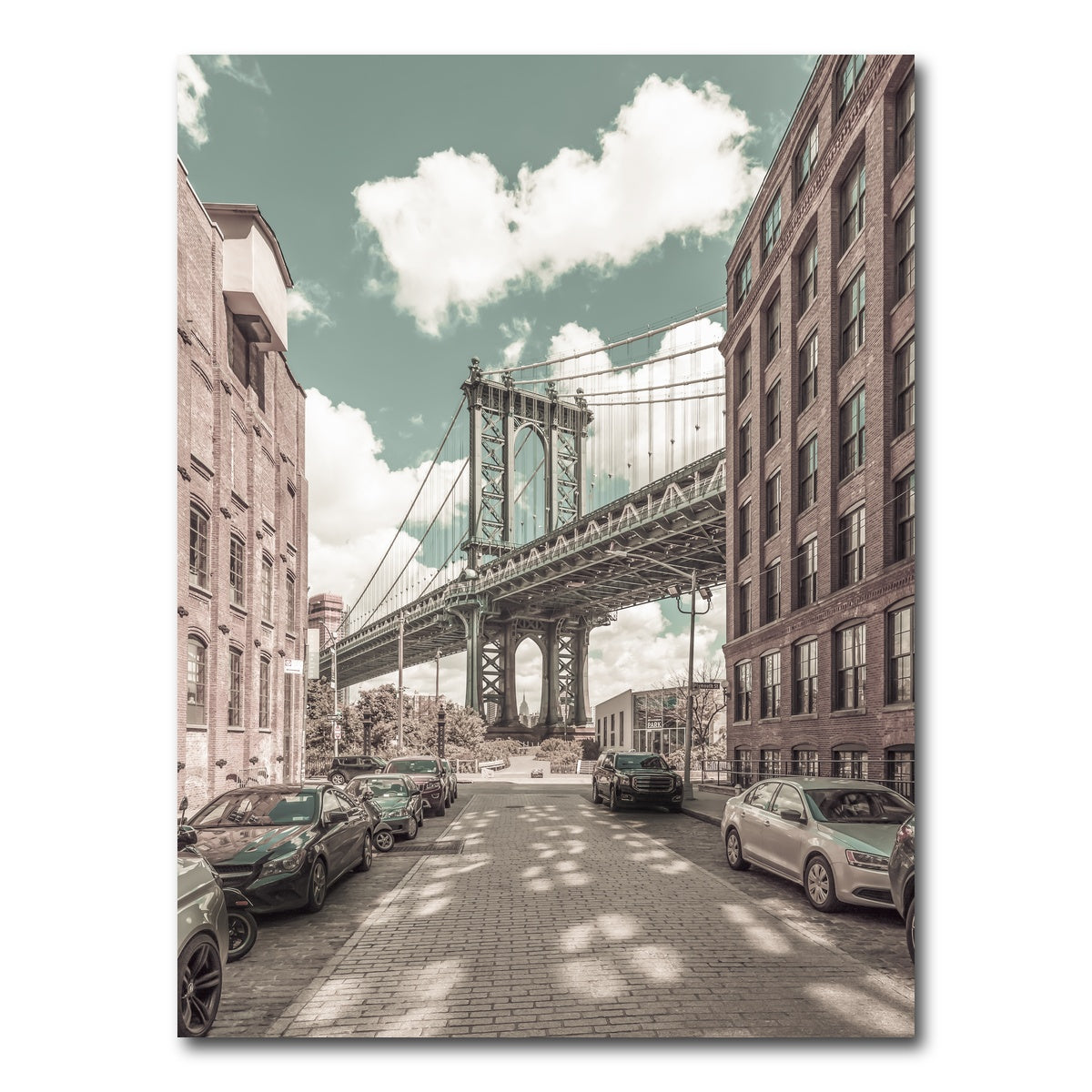 AUTO-MOCKUP WHITE | Manhattan Bridge urban vintage style | 1 Piece | Gallery Wrap Canvas | group=3x4