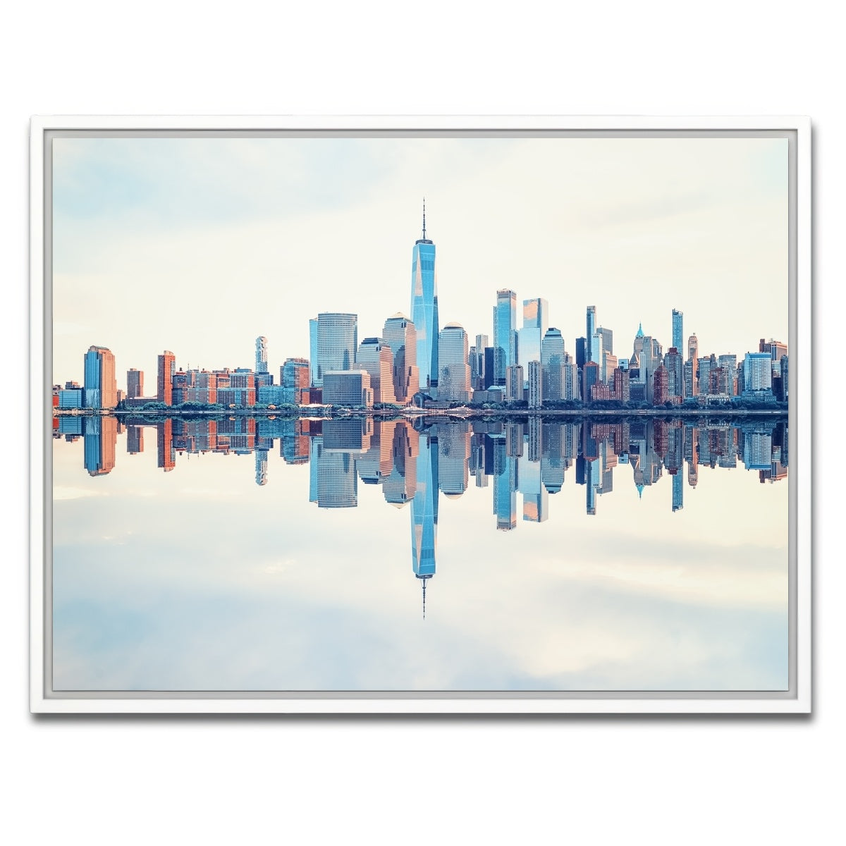 AUTO-MOCKUP WHITE | Manhattan Reflection | 1 Piece | White Framed Canvas | group=4x3