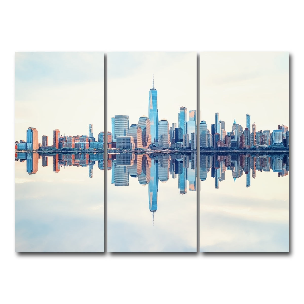 AUTO-MOCKUP WHITE | Manhattan Reflection | 3 Piece | Gallery Wrap Canvas | group=8x18