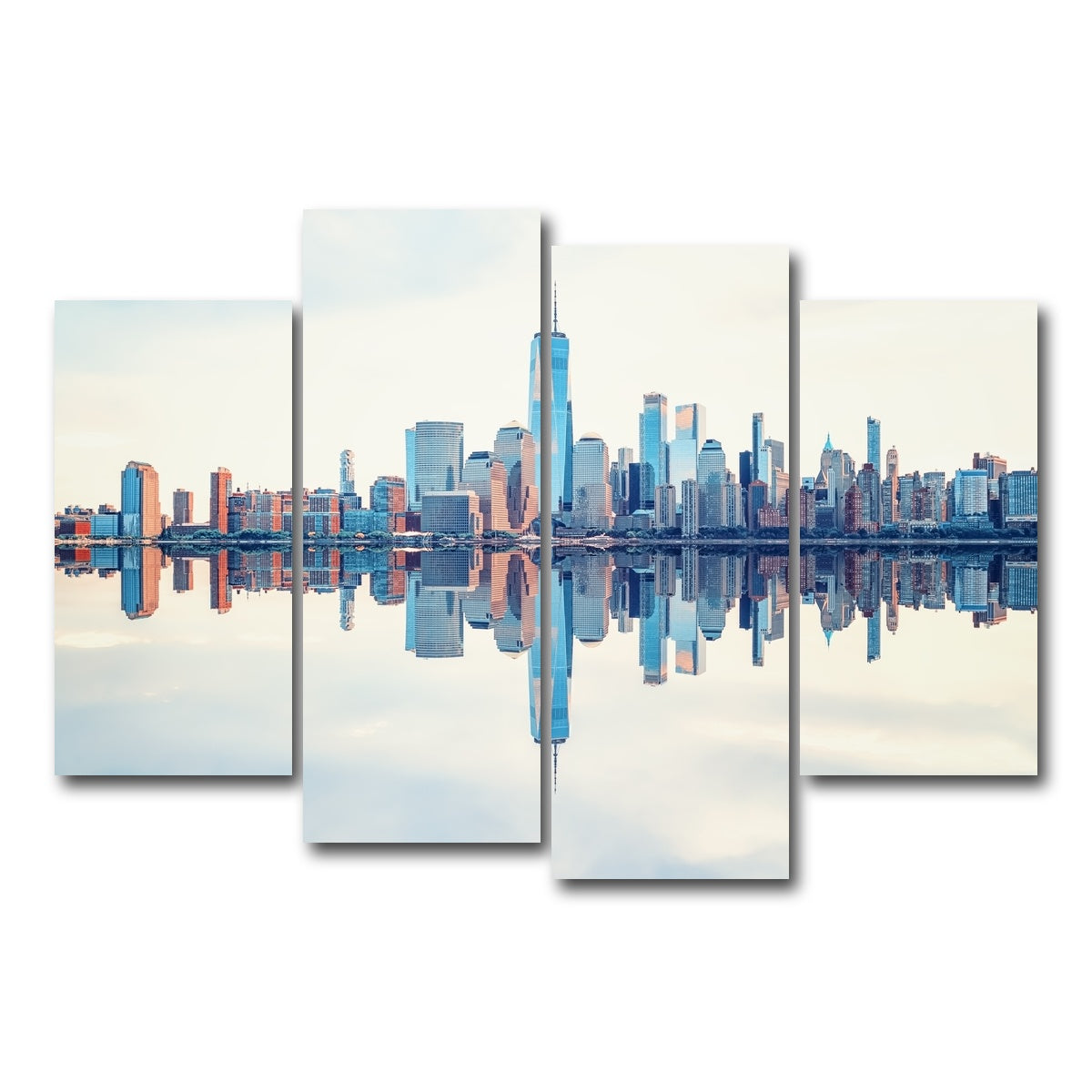 AUTO-MOCKUP WHITE | Manhattan Reflection | 4 Piece | Gallery Wrap Canvas | group=4_short