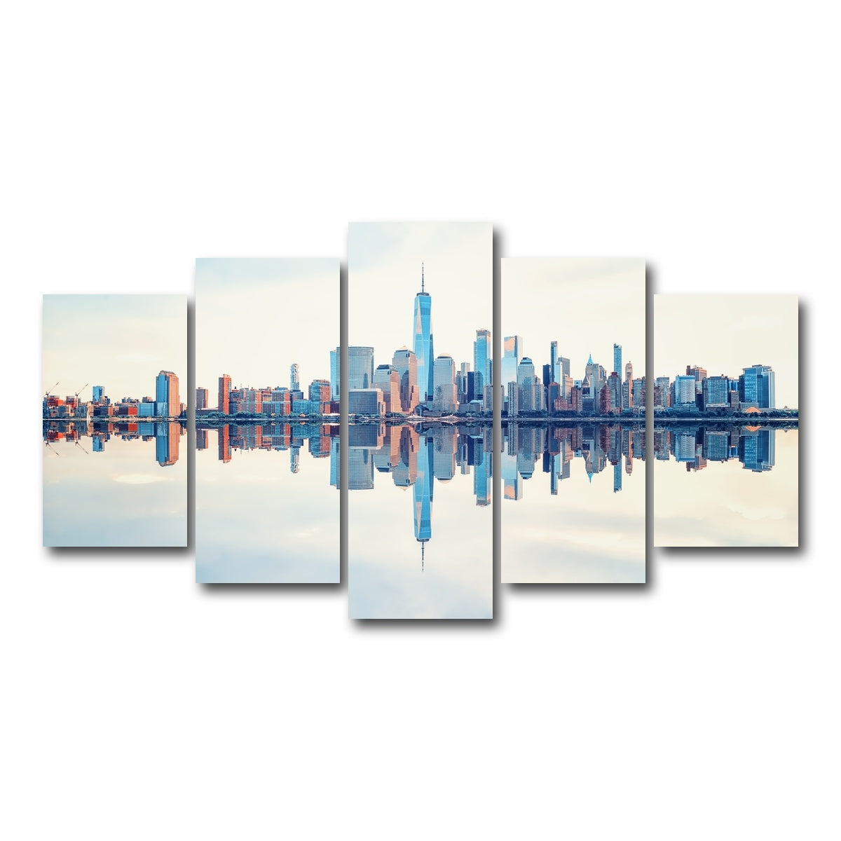 AUTO-MOCKUP WHITE | Manhattan Reflection | 5 Piece | Gallery Wrap Canvas | group=5_normal