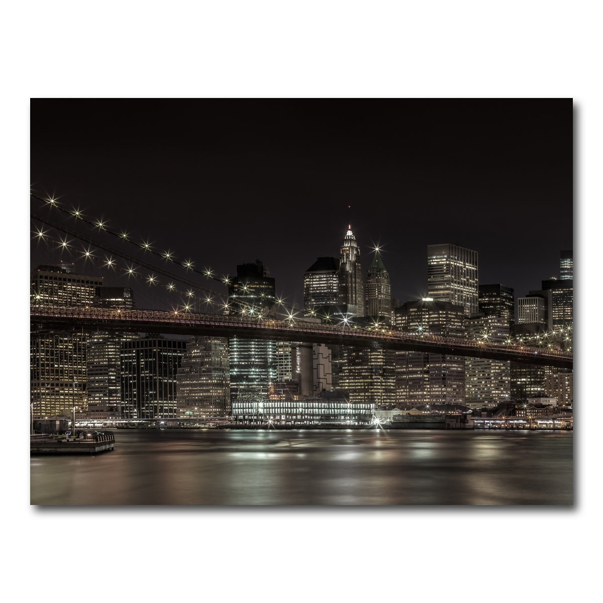 AUTO-MOCKUP WHITE | Manhattan Skyline & Brooklyn Bridge Panorama | 1 Piece | Gallery Wrap Canvas | group=4x3