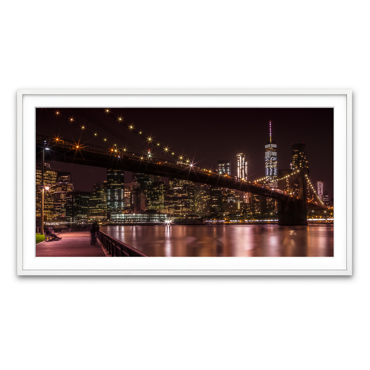 Framed Print 2x1 White