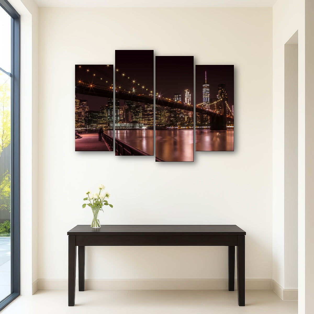AUTO-MOCKUP ROOM | Manhattan Skyline & Brooklyn Bridge Sunset