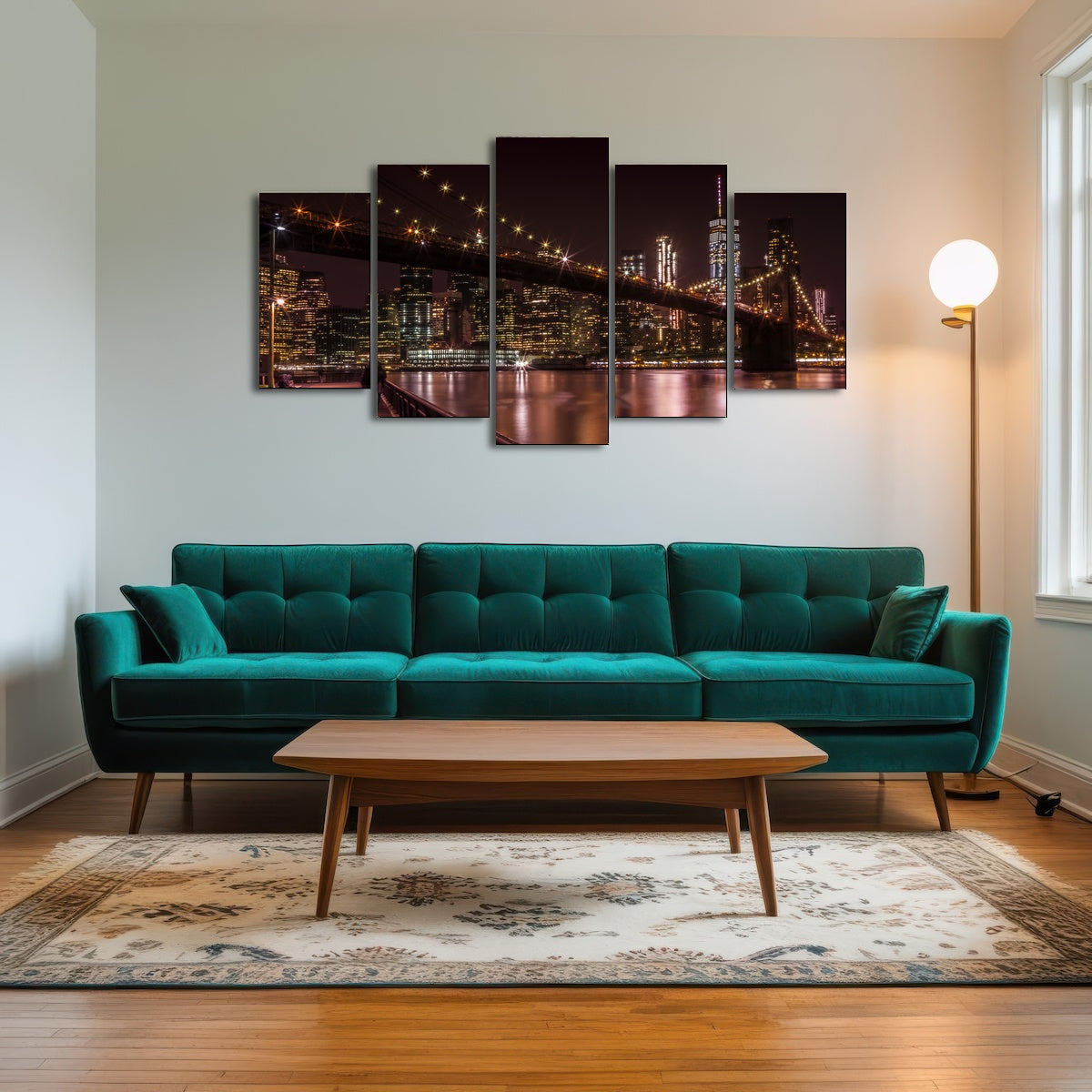 AUTO-MOCKUP ROOM | Manhattan Skyline & Brooklyn Bridge Sunset