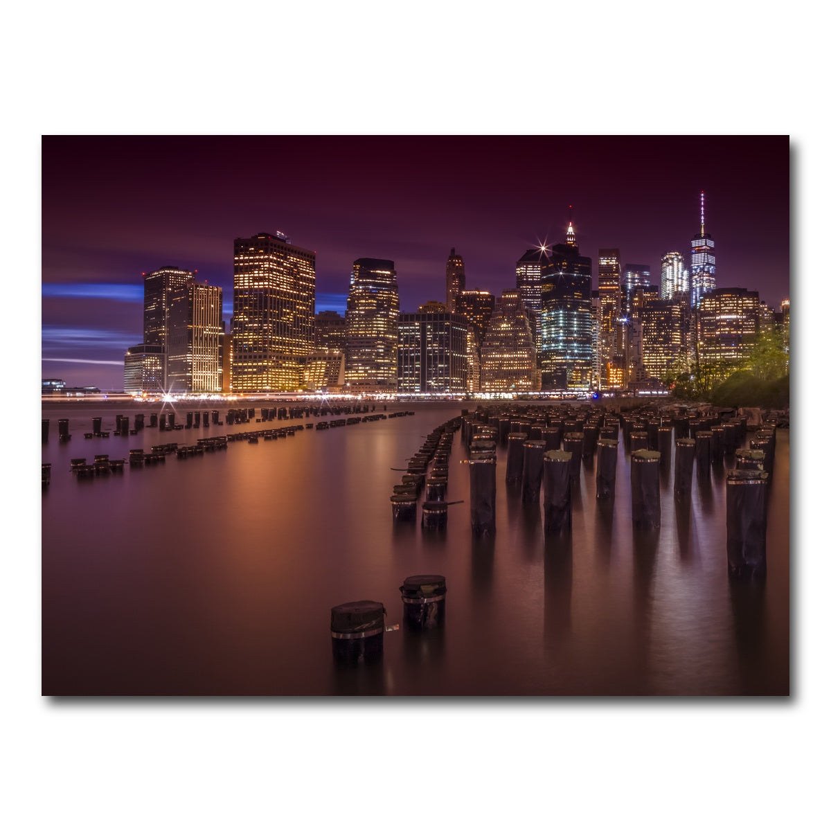 AUTO-MOCKUP WHITE | Manhattan Skyline at Sunset | 1 Piece | Gallery Wrap Canvas | group=4x3
