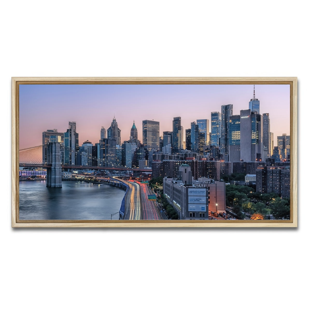 AUTO-MOCKUP WHITE | Manhattan Sunset | 1 Piece | Natural Framed Canvas | group=2x1