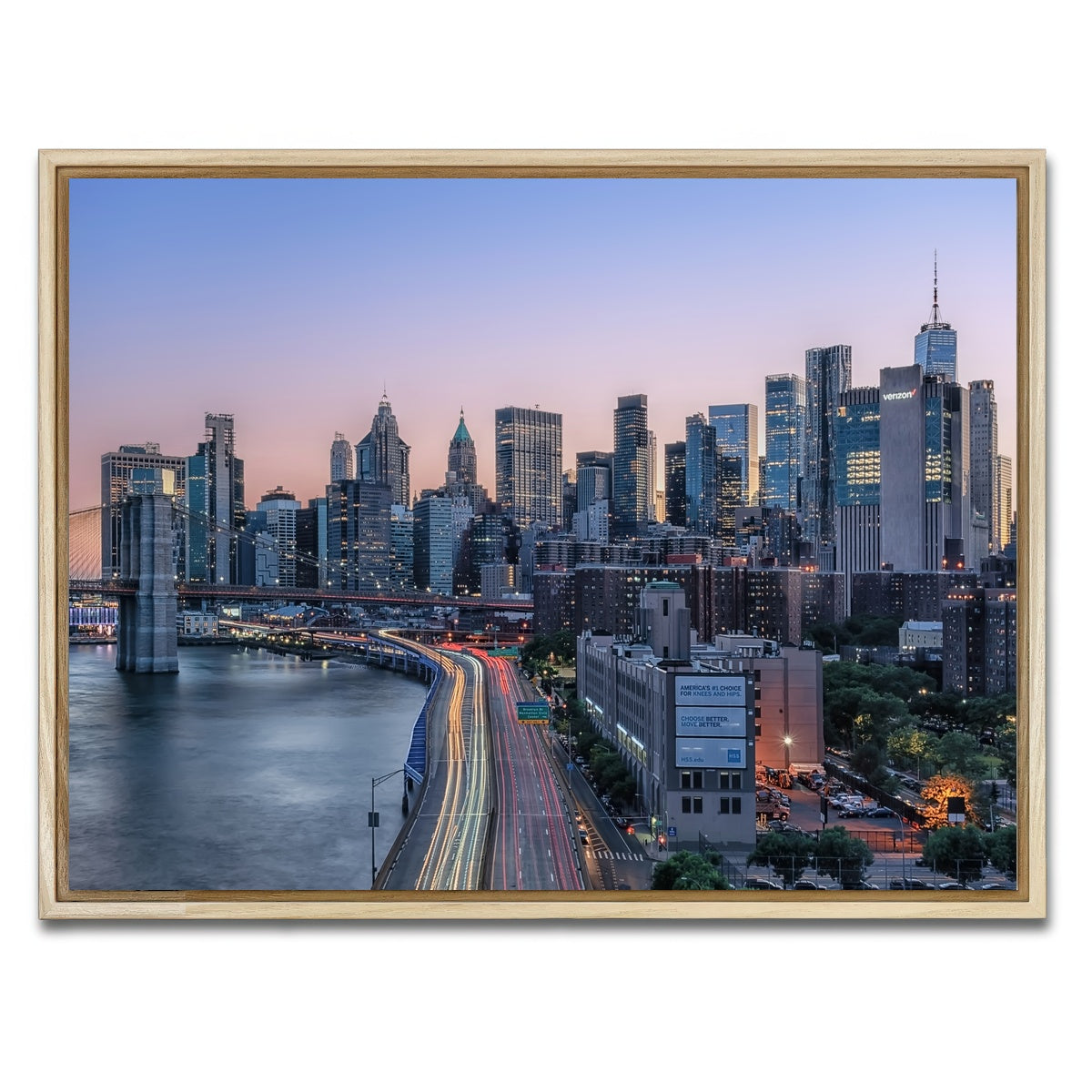 AUTO-MOCKUP WHITE | Manhattan Sunset | 1 Piece | Natural Framed Canvas | group=4x3