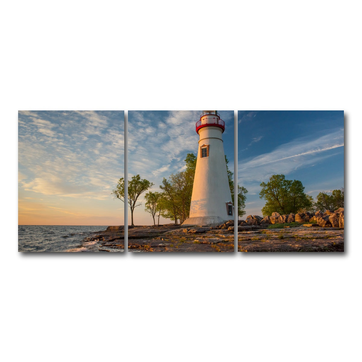 AUTO-MOCKUP WHITE | Marblehead Lighthouse | 3 Piece | Gallery Wrap Canvas | group=18x24