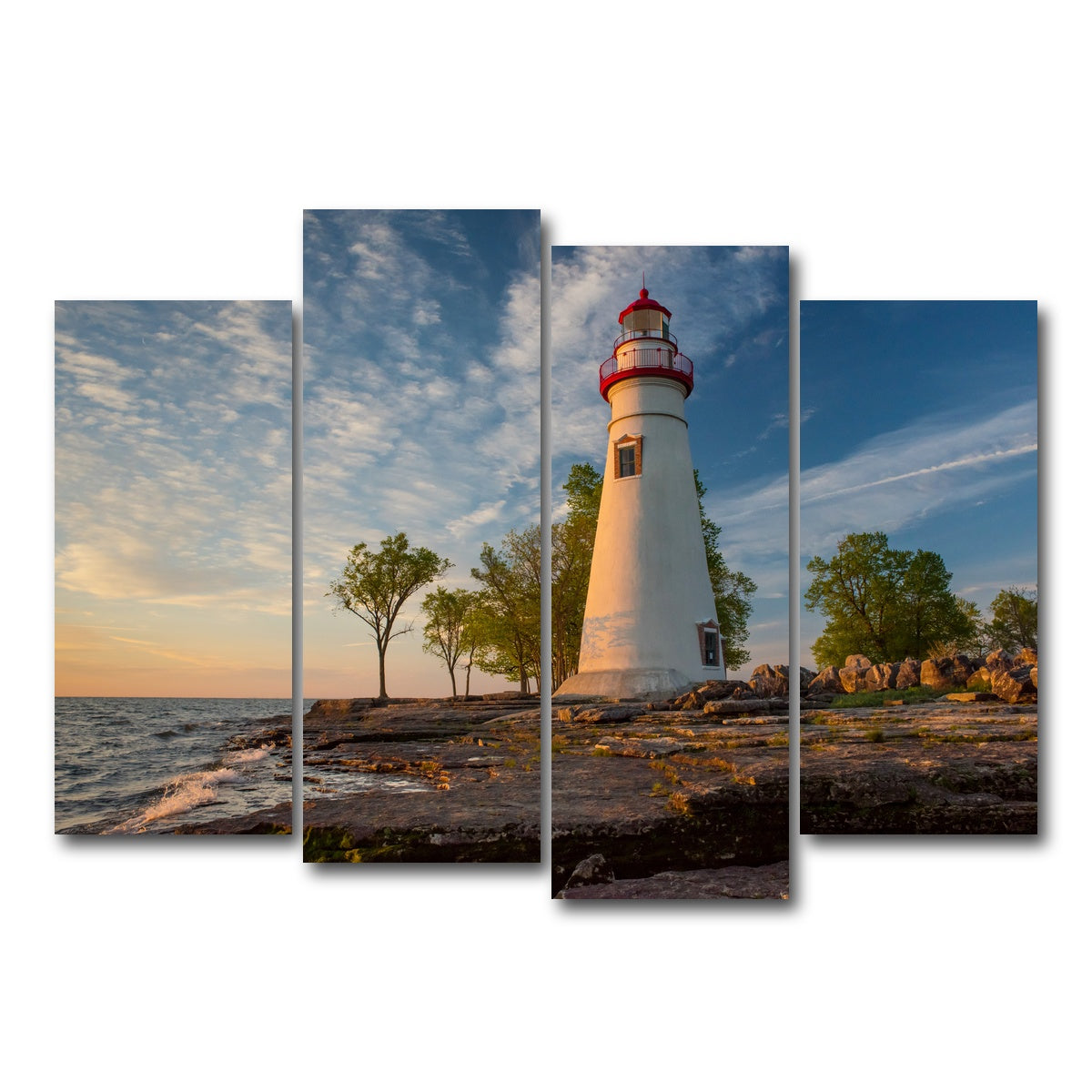 AUTO-MOCKUP WHITE | Marblehead Lighthouse | 4 Piece | Gallery Wrap Canvas | group=4_normal