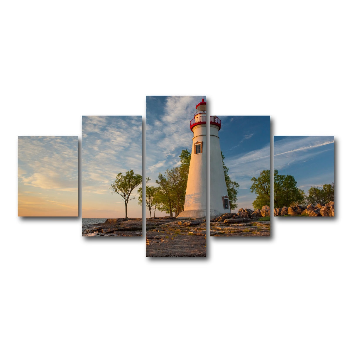 AUTO-MOCKUP WHITE | Marblehead Lighthouse | 5 Piece | Gallery Wrap Canvas | group=5_short