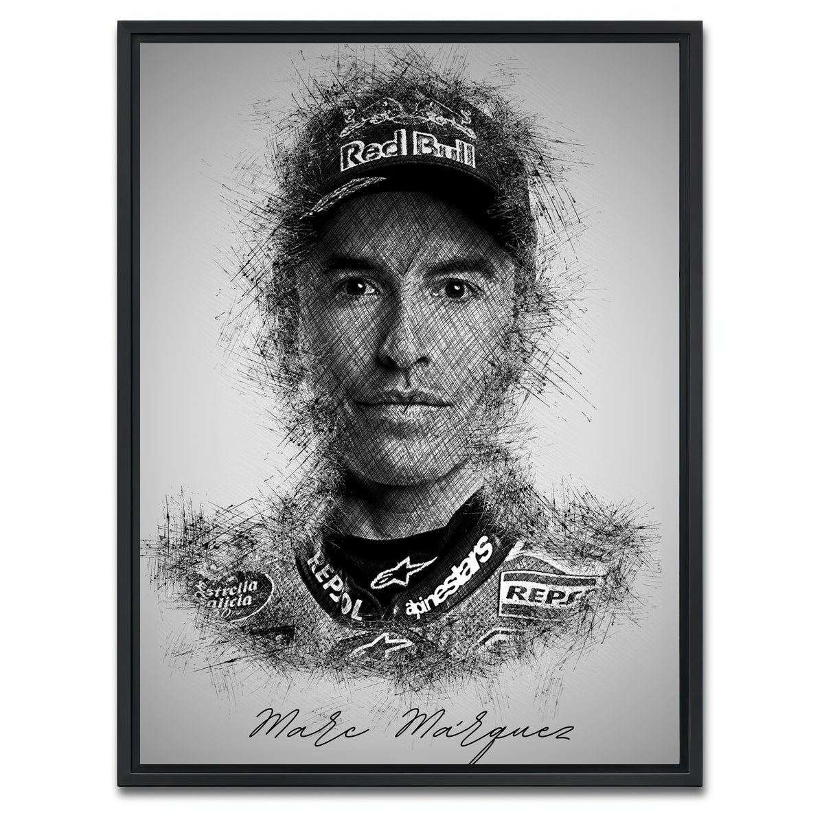 AUTO-MOCKUP WHITE | Marc Marquez | 1 Piece | Black Framed Canvas | group=3x4