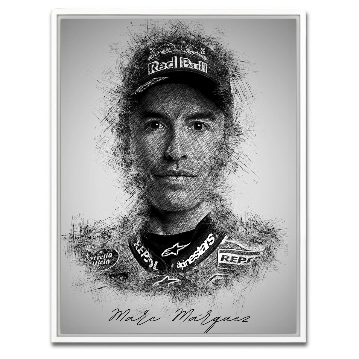 AUTO-MOCKUP WHITE | Marc Marquez | 1 Piece | White Framed Canvas | group=3x4
